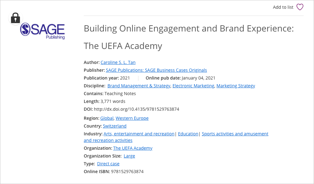 Building Online Engagement and Brand Experience: The UEFA Academy